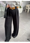SİYAH KÖPRÜ DETAY KEMERLİ PANTOLON