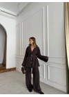 KAHVE GENİŞ MANŞETLİ CEKET PANTOLON TAKIM