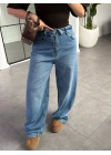 MAVİ BEL DETAYLI WIDE LEG JEAN 8185