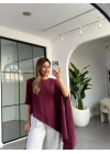 BORDO MODAL PELERİNLİ BLUZ 8789