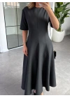 ANTRASİT GODELİ MİDİ ELBİSE 05174