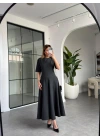 ANTRASİT GODELİ MİDİ ELBİSE 05174