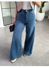 MAVİ BOL PAÇA YUMUŞAK DOKULU JEAN