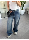 TİNT BEL DETAYLI WIDE LEG JEAN 8185
