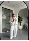 BEYAZ TEK DÜĞMELİ CEKET PANTOLON TAKIM 9489