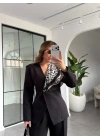 SİYAH LUNA BELDEN OTURTMALI BLAZER CEKET
