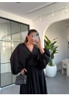 SİYAH BAĞLAMA DETAY BLUZ ETEK TAKIM 51258