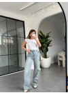 KUŞAKLI GÜL ÇİÇEKLİ TİNT JEAN 8025