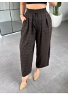 KAHVE EKOSE DESENLİ PANTOLON 51328
