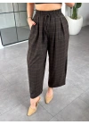 KAHVE EKOSE DESENLİ PANTOLON 51328