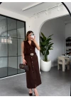 KAHVE ZR TOKALI ELBİSE 8381