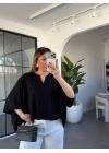 SİYAH KISA KOL MODAL BLUZ 30675