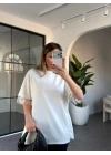 BEYAZ KOLLARI VE SIRTI DANTELLİ T-SHİRT 1073