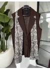 KAHVE ŞALLI YELEK PANTALON TAKIM 9718