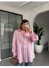 PEMBE DÜĞME VE DİKİŞ DETAYLI POPLİN GÖMLEK 5006