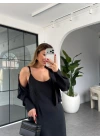 SİYAH GÖMLEK ELBİSE İKİLİ TAKIM