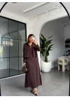 ACI KAHVE GÖMLEK ELBİSE İKİLİ TAKIM