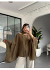 OLİVE YARASA KOL KUŞAKLI BLUZ