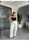 BEYAZ BAGGY ÇİFT KEMER DETAYLI JEAN 8263