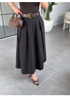 SİYAH KEMERLİ PİLE DETAYLI ETEK 261038