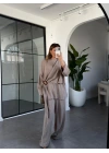VİZON KEMİK TOKALI BLUZ PANTOLON TAKIM 51346