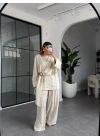 TAŞ KEMİK TOKALI BLUZ PANTOLON TAKIM 51346