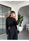 SİYAH KEMİK TOKALI BLUZ PANTOLON TAKIM 51346