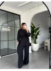 SİYAH KEMİK TOKALI BLUZ PANTOLON TAKIM 51346