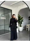 SİYAH KEMİK TOKALI BLUZ PANTOLON TAKIM 51346