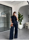LACİVERT DENİM YELEK PANTOLON TAKIM 0982