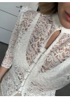 BEYAZ DANTELLİ DÜĞME DETAYLI BLUZ