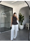 SİYAH BEYAZ PUANTİYE BLUZ