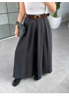 SİYAH KEMERLİ PANTOLON ETEK