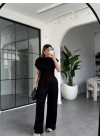 SİYAH KISA KOL MODAL TAKIM 23007