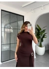KAHVE TOKALI SANDY ELBİSE 37322