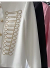 BEYAZ GOLD NAKIŞLI HAKİM YAKA CEKET 6351