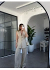 TAŞ PİLELİ KETEN YELEK PANTOLON TAKIM 9298