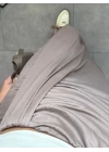 AÇIK KAHVE MODAL KUMAŞ BÜZGÜLÜ ETEK