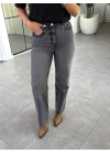 GRİ TAŞALAMA KESİK PAÇA JEAN