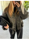 ANTRASİT ESKİTME BOMBER DERİ CEKET