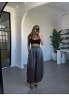 ANTRASİT ŞALVAR MODEL SATEN PANTOLON