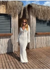 Bej Beach Cover-Up Elbise