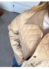 BEJ BELİ BÜZGÜLÜ KAPİTONE MONT