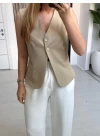 BEJ CEP DÜĞMELİ YELEK