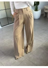 BEJ GENİŞ PAÇA AYARLANABİLİR PANTOLON