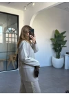 BEJ ŞERİT DETAYLI PANTOLON TAKIM