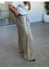 BEJ ŞERİT DETAYLI PANTOLON TAKIM