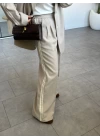BEJ ŞERİT DETAYLI PANTOLON TAKIM