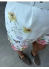 BEYAZ BALON KOL ÇİÇEKLİ ŞORT TULUM