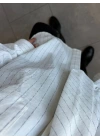BEYAZ ÇİZGİLİ KRAVAT MODEL GÖMLEK